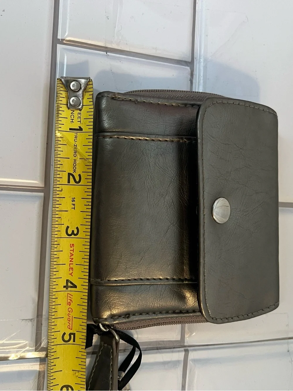 Vans Metallic Gray Compact Zip Wallet